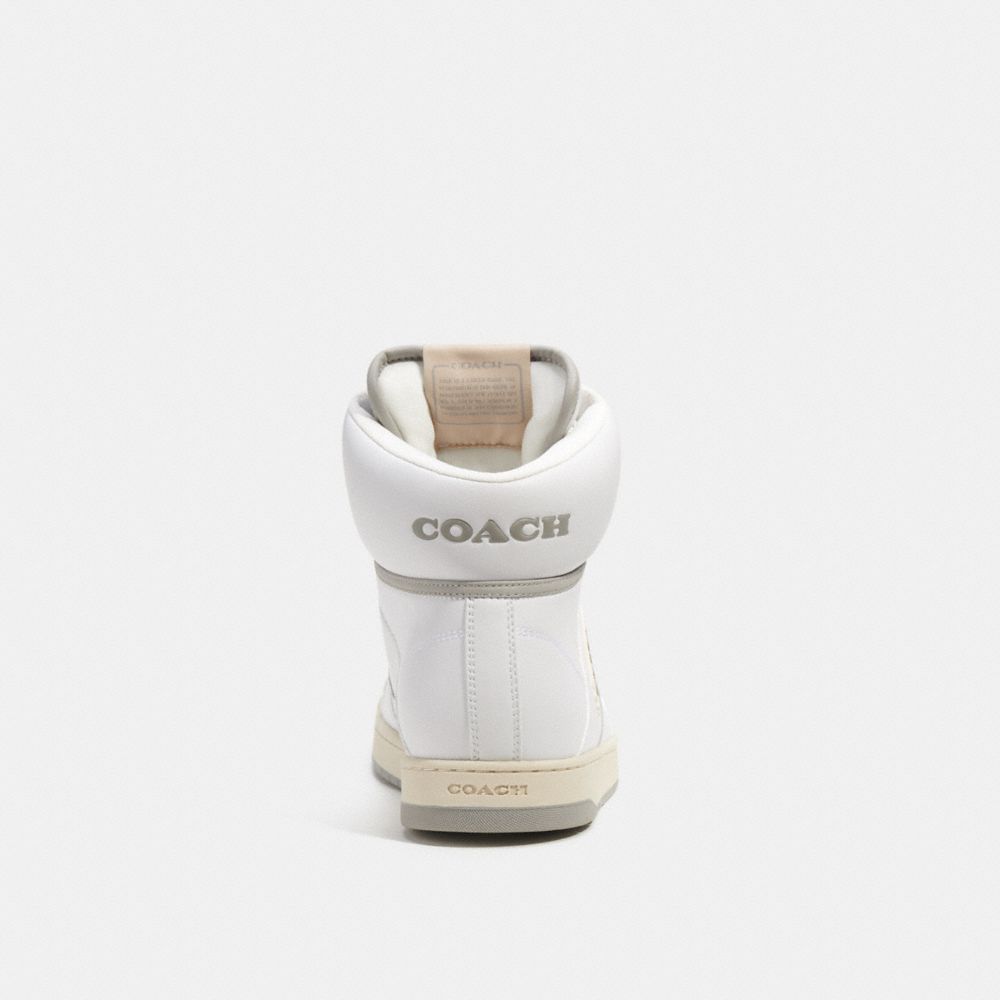 White Coach C202 High Top Optic Men Sneakers | SG_CH98974