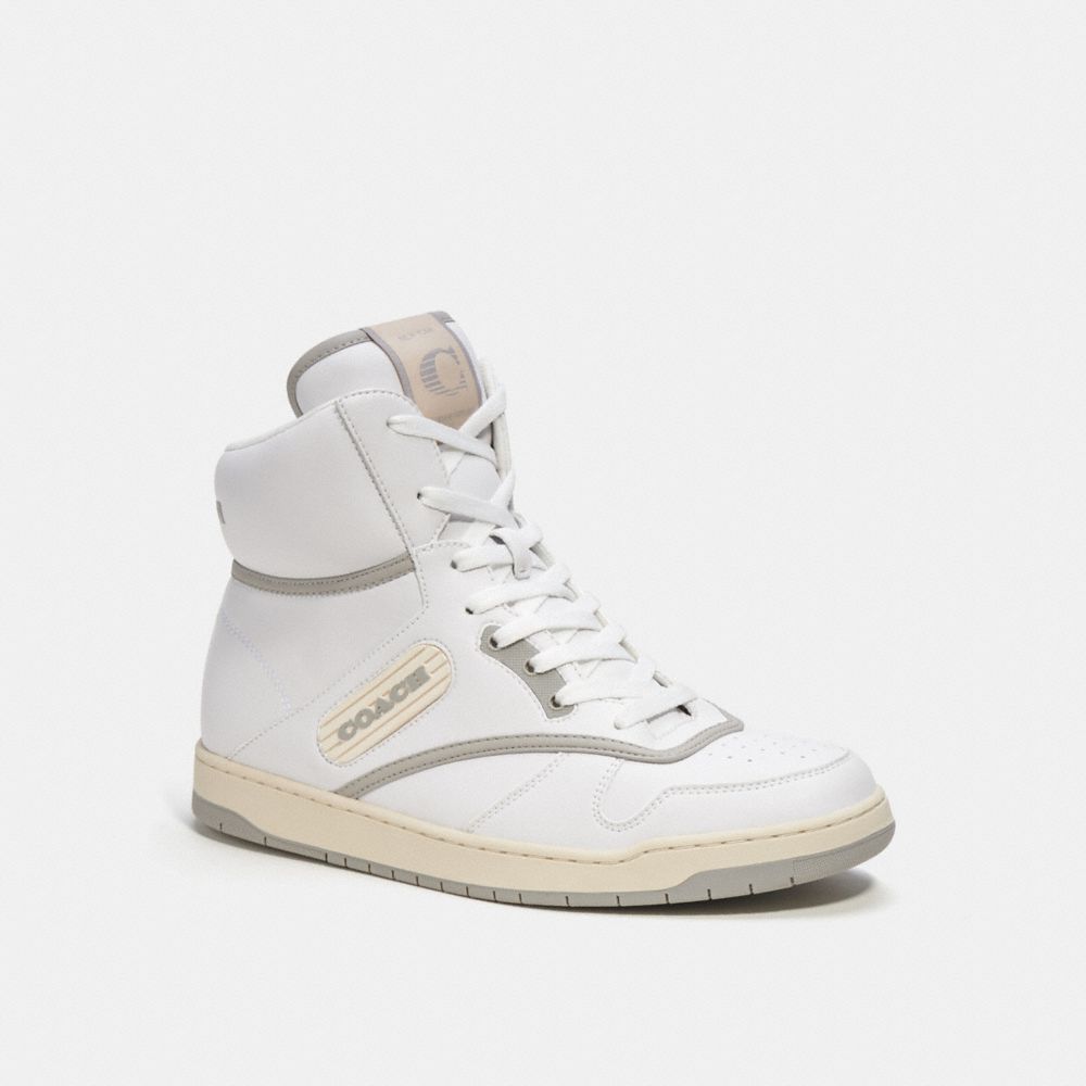 White Coach C202 High Top Optic Men Sneakers | SG_CH98974