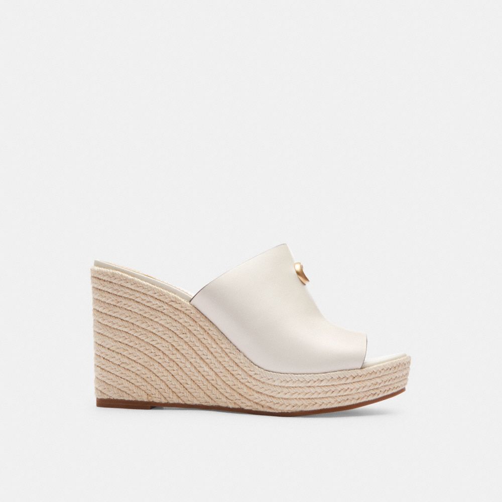 White Coach Gloria Wedge Chalk Women Sandals | SG_CH93417