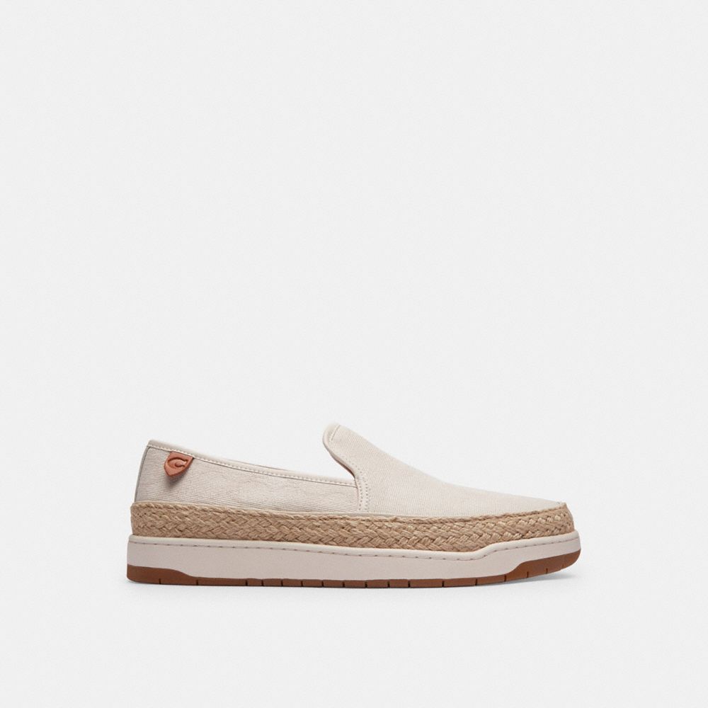 White Coach Miles In Signature Jacquard Chalk Men Espadrille | SG_CH60276