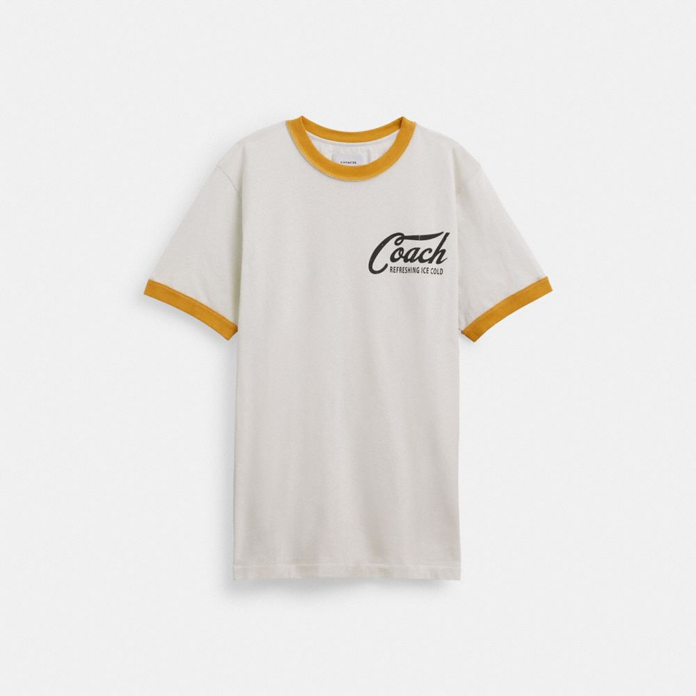 White Coach Ringer Men T Shirts | SG_CH82644