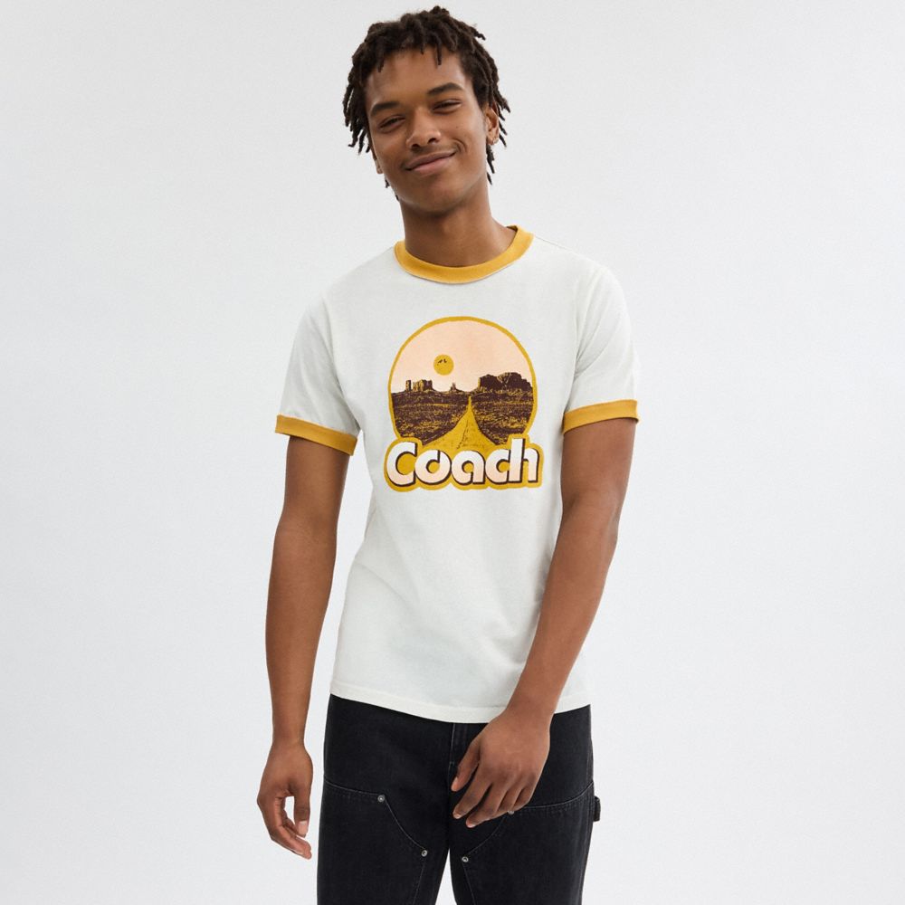 White Coach Roadside Ringer Men T Shirts | SG_CH16783