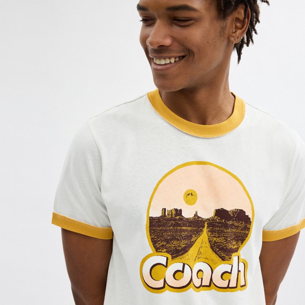 White Coach Roadside Ringer Men T Shirts | SG_CH16783