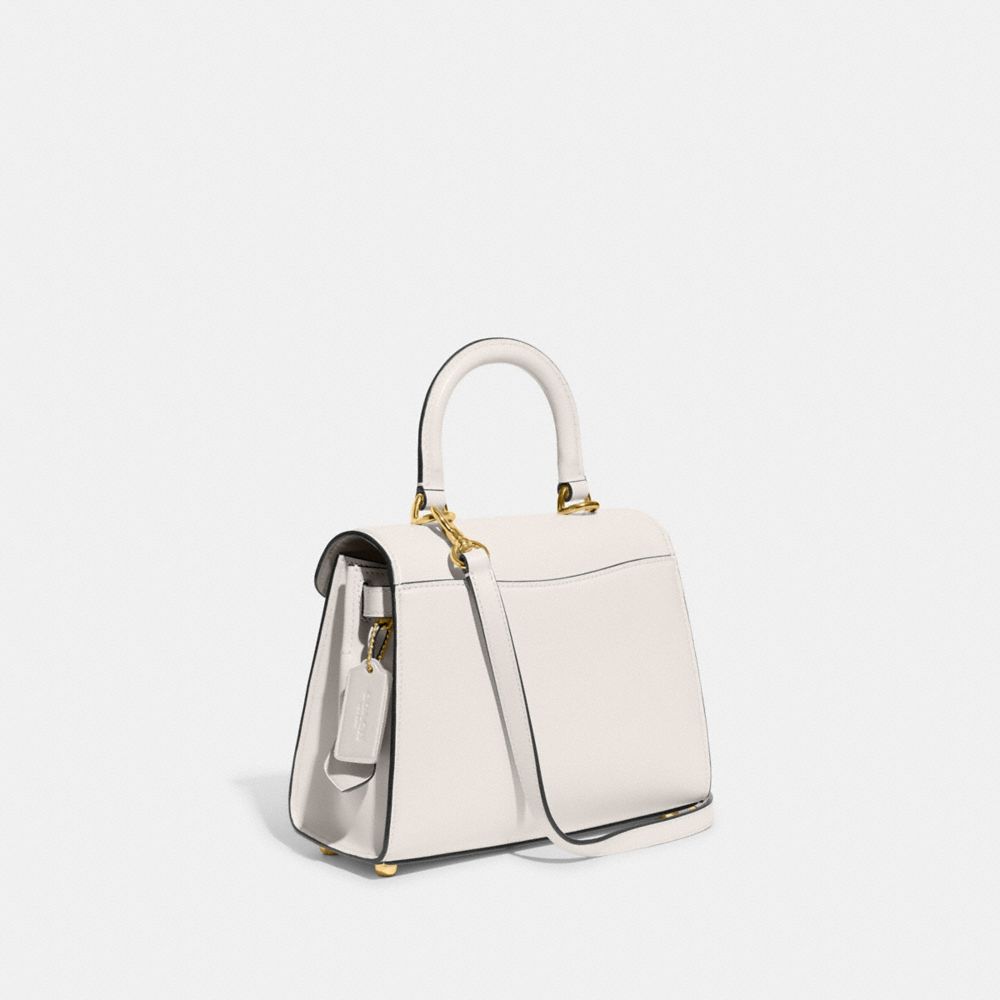 White Coach Sammy Top Handle Refined Calf Leather Women Handbag | SG_CH72539