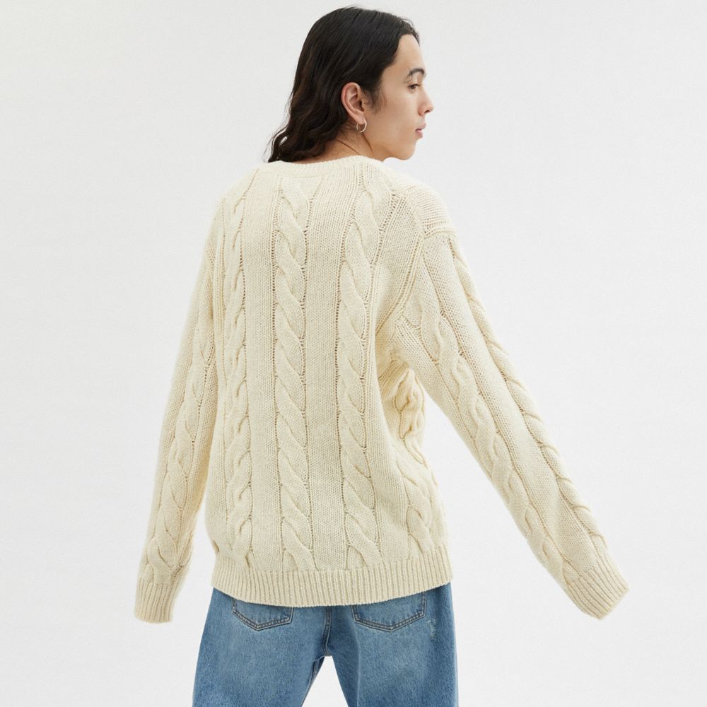 White Coach Signature In Recycled Wool Men Sweaters | SG_CH49383