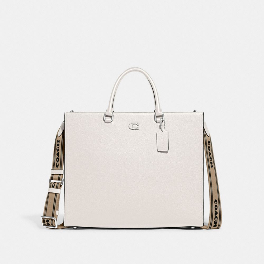 White Coach Tote 40 With Signature Canvas Chalk Women Tote Bag | SG_CH58582