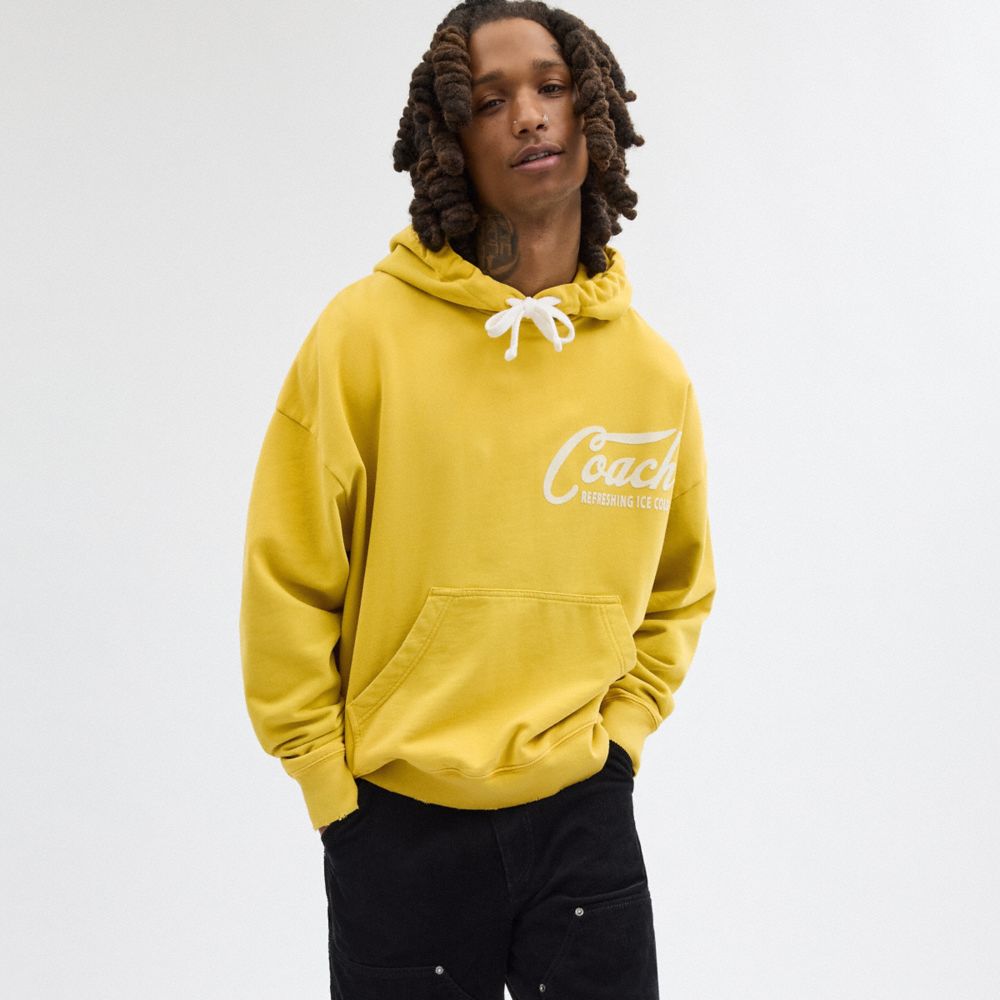 Yellow Coach Americana Men Hoodie | SG_CH43319