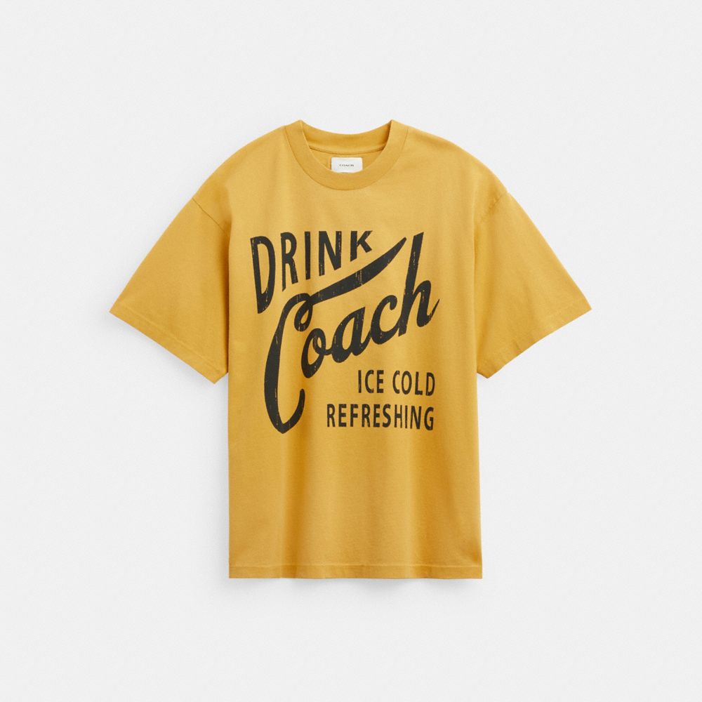 Yellow Coach Americana Men T Shirts | SG_CH58023