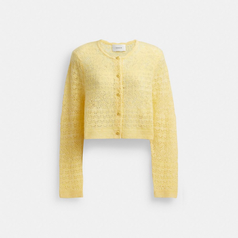 Yellow Coach Lace Knit Women Cardigan | SG_CH40798